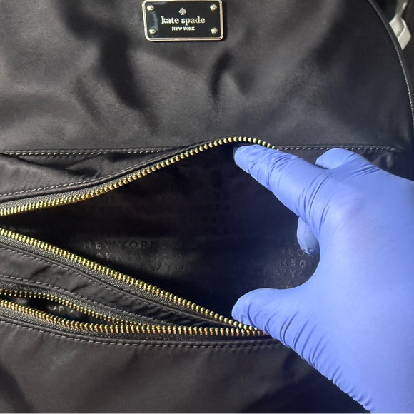 Kate Spade Black Leather Backpack Adjustable Straps Wear Functional - Picture 5 of 16